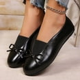 thumbnail image 2 of SuTry Women's Work Flats Round Toe Slip On Comfortable PU Leather Bow Detail Office School Daily Casual Walking Shoes(36), 2 of 6