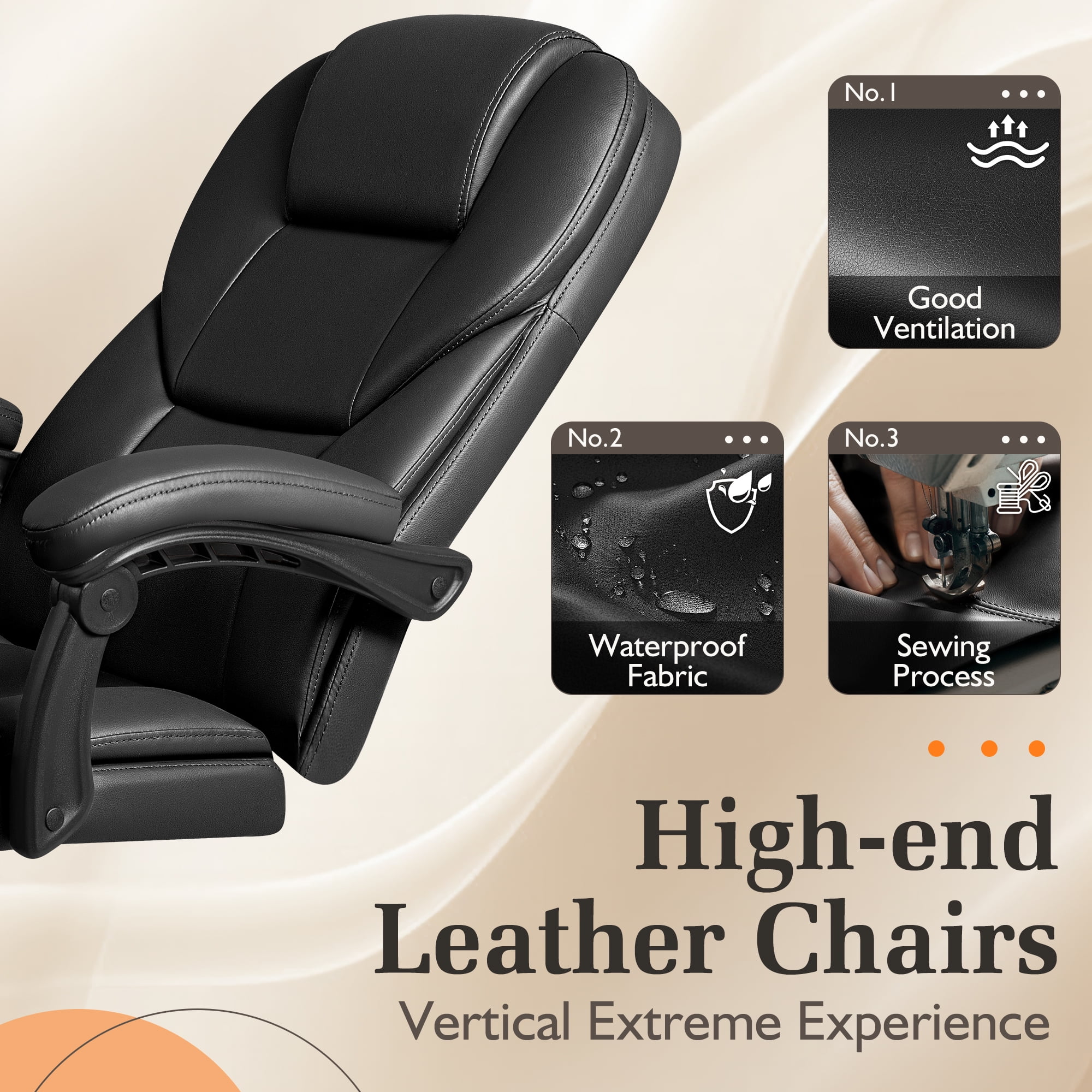 Homall Massage Office Chair Reclining Computer Chair Ergonomic Executive Leather Chair Support 8 Hours Heavy Duty Design,Black