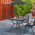 thumbnail image 2 of Outsunny Outdoor Dining Table, Patio Table with Umbrella Hole, Dark Grey, 2 of 10