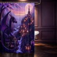 thumbnail image 2 of Manfei Fantasy Dragon Animals Shower Curtain 72Wx84L,Gothic Castle Bathroom Shower Curtain,Purple Yellow, 2 of 5