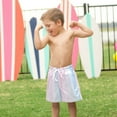 thumbnail image 4 of FORMRS Boys Swim Trunks Quick Dry Mesh Liner Boardshorts Sizes XS-XL, Light Blue Stripes, 4 of 7