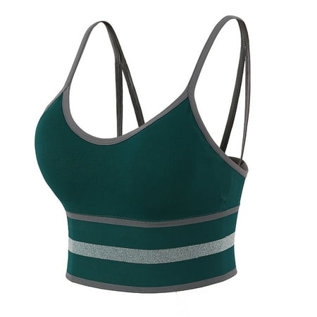 

YWDJ Womens Sports Bras Padded High Impact Sports Chest Wrapped Ruched Workout Medium Crop Sports Bras Longline Sports Bras Everyday Bras High Impact Sports Bras Push Up Sports Bras Green One Size