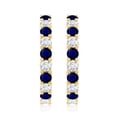 thumbnail image 2 of Rosec Jewels Natural Blue Sapphire Hoop Earrings for Women - AAA Quality - Sapphire Diamond Earrings - Gift for Special Occasions, 14K Yellow Gold, 2 of 6