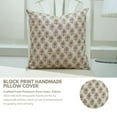 thumbnail image 2 of Pure Linen Floral Pillow Cover – GURUKUL Block Print, Handmade 18x18 Cushion for Farmhouse Decor, 2 of 6