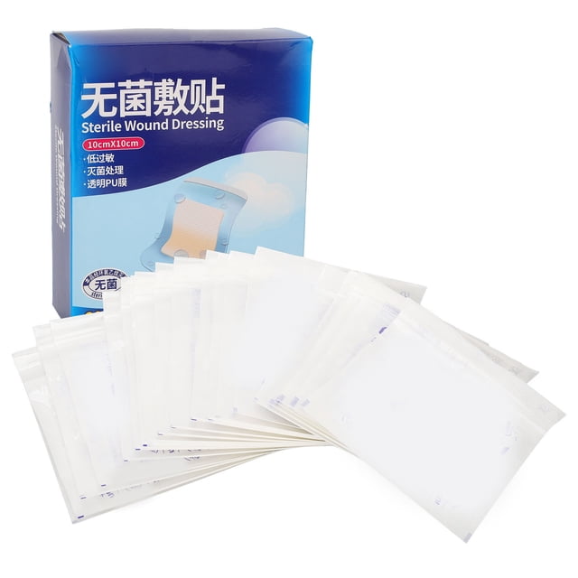 20 vendajes adhesivos para baño, ducha, impermeables, para heridas en el ombligo, parche adhesivo fuerte de 10 x 10 cm (3,9 x 3,9 pulgadas)