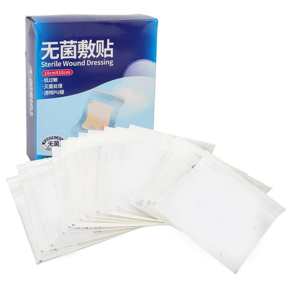 20 vendajes adhesivos para baño, ducha, impermeables, para heridas en el ombligo, parche adhesivo fuerte de 10 x 10 cm (3,9 x 3,9 pulgadas)
