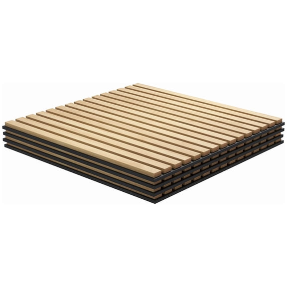 24x24 Inch Wood Acoustic Panels 4 Pack Oak Sound Absorbing Slat Wall Decor for Home
