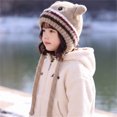 thumbnail image 5 of Wxirdrow Baby Beanie Warm Winter Hat Kids Cute Cat Knit Earflap Hat Fuzzy Fleece Lined Winter Warm Cartoon Protective Cold Weather Cap For Boys Girls Khaki,2-8 Years, 5 of 7