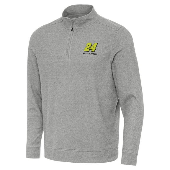 Men's-Antigua  Heather Gray William Byron Subtle Quarter-Zip Pullover Top