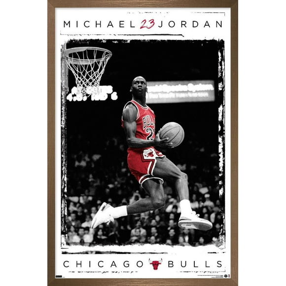Michael Jordan - Dunk Wall Poster, 14.725" x 22.375" Framed