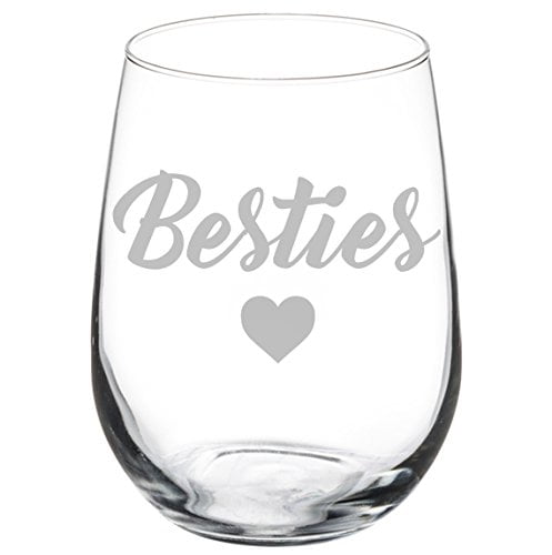 Wine Glass Goblet Best Friend Besties 17 Oz Stemless Walmart Com Walmart Com