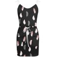 thumbnail image 4 of gakvbuo Summer Savings Clearance Summer Dresses For Women 2023 Beach Dresses Casual Striped Dress V Neck Spaghetti Strap Mini Dress Elastic Waist Belt Swing Dress With Pockets, 4 of 5