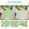 thumbnail image 6 of Lahome Decor 6’X9’ Rainbow Outdoor Rug for Patio,Beach Mats Waterproof, Camping Rug for Outside RV, Portable Plastic Straw Outdoor Area Rug for Backyard, Garden, Pool Deck,Green, 6 of 9