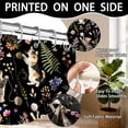 thumbnail image 2 of Cat Shower Curtain, Black Boho Watercolor Floral Plant Shower Curtains for Bathroom, Cute Funny Animal Wildflowers Print Waterproof Polyester Fabric Shower Curtain Set with 12 Hooks,72X84IN, 2 of 4