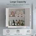 thumbnail image 4 of Metal Garage Wall Cabinet,Garage Wall Cabinet with Handle,Lockable Storage Cabinets Wall Mounted with 2 Doors,Locking Cabinet with Shelves for Basement,Living Home,White, 4 of 7