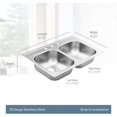 thumbnail image 3 of Moen Gs202153bq 2000 Series 33" Drop In Double Basin Stainless Steel Kitchen Sink -, 3 of 7