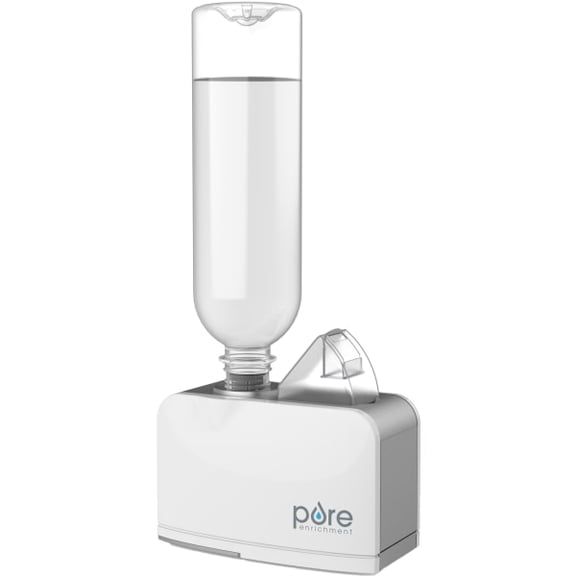 Pure Enrichment MistAire Travel - Ultrasonic Cool Mist Water Bottle Humidifier with Auto Shut-Off, Mood Light, Fold-Out Leg, and Storage Bag for Portable Use at Home, Office, Hotel, and More