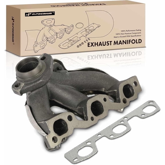 A-Premium Right Side Engine Exhaust Manifold W/Gasket & Heat Shield [OHV 6Cyl 3.8L] Compatible with Jeep JK Series Wrangler 2007-2011 2007 2008 2009 2010 2011 Replace# 4666026AA 4666026AB