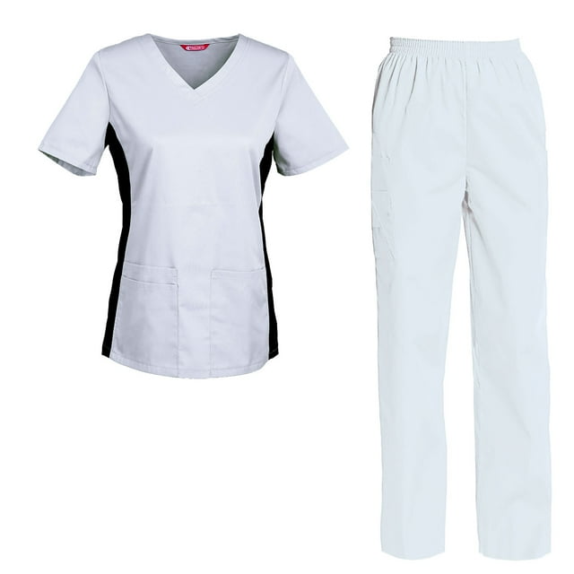 Women's Scrubs Set Scrub Top and Pants Scrubs Set