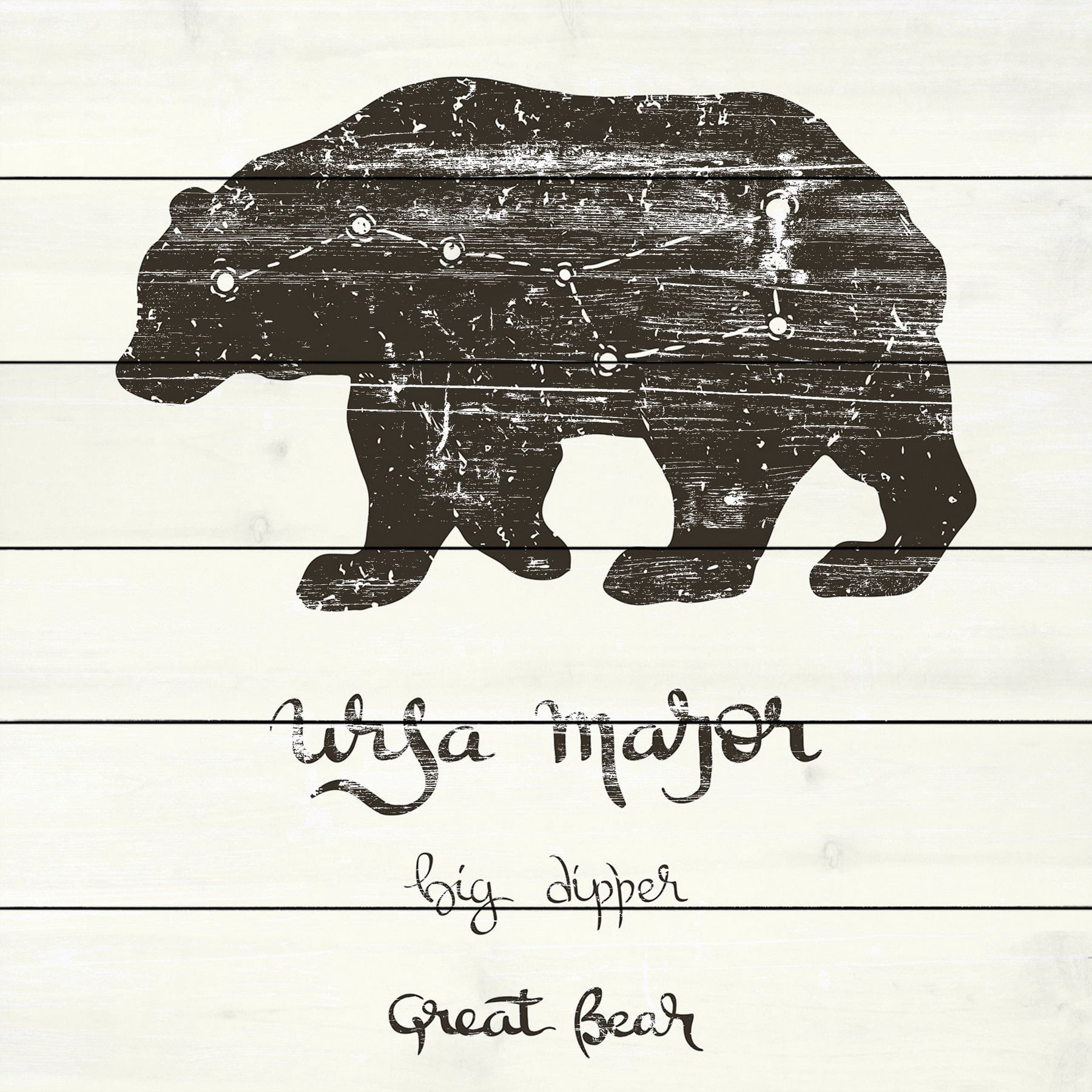 Ursa Major Painting Print on White Wood