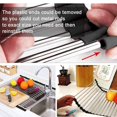 thumbnail image 2 of （15 tubes）Foldable Dish Drainer Stainless Steel Black Plastic, Kitchen Dish Storage Accessory, Dish Drainer, Kitchen Storage and Organization, Kitchen Utensils, Compatible with Any Sink, 2 of 5