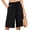 B1-Black, variant on Women's High Waisted Bermuda Shorts, Casual Summer Linen Feel Wide Leg Lounge Shorts with Pockets Drawstring Light Khaki Shorts, Size L