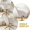 thumbnail image 4 of Velvet Home Office Chairs with Gold Base Upholstered Tufted Modern Height Adjustable 360 Degree Swivel Desk Chairs with Wheels, Vanity Chairs for Living Room, Bedroom,Study Room (Cream), 4 of 9