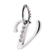 thumbnail image 1 of Charm para Pulsera LuckyLy, Dije Inicial Letra A, Acero Inoxidable y Zirconia Cúbica, Modelo Lizzy plateado Letra V, 1 of 7