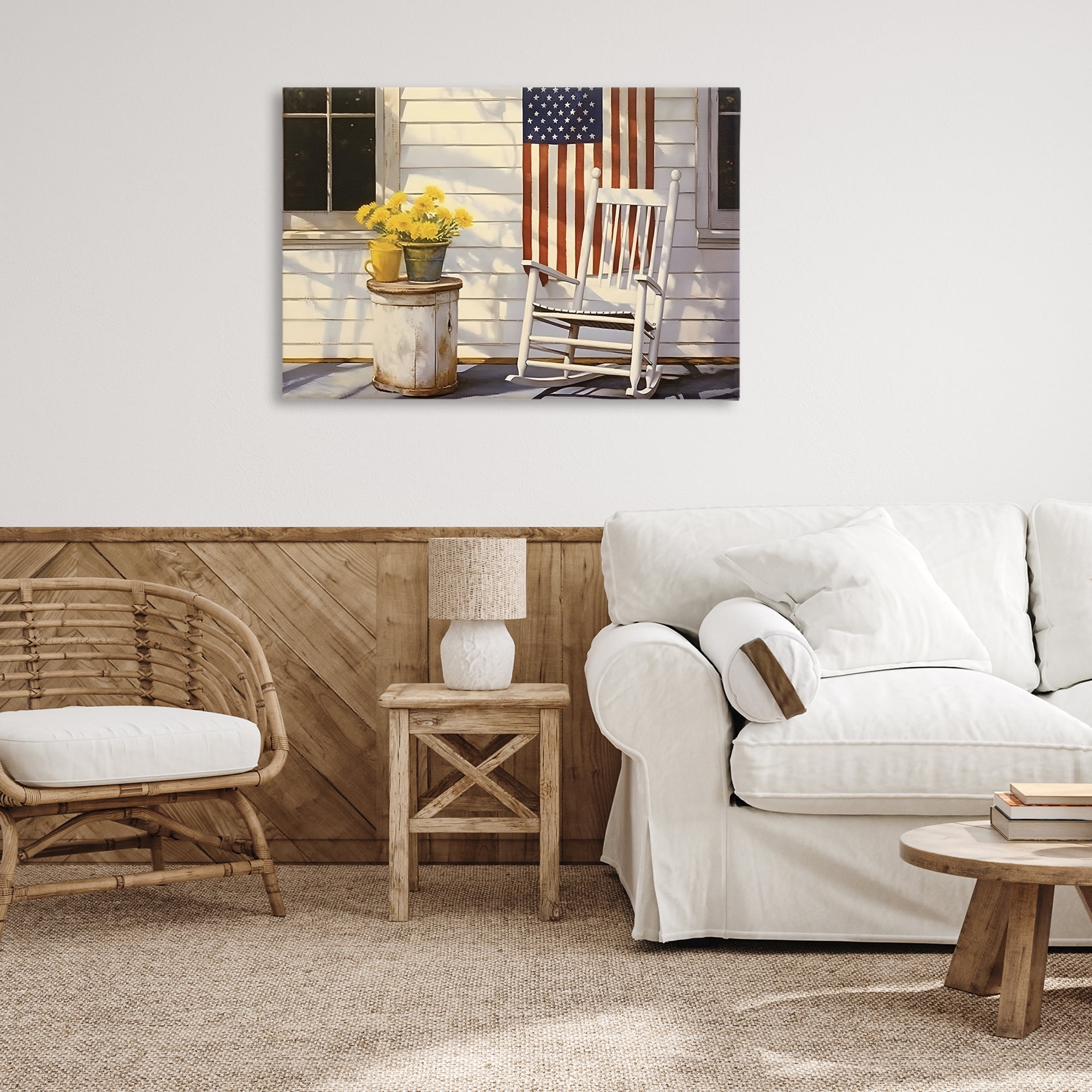 Stupell Industries Americana Deco Scene Travel & Places Painting Gallery Wrapped Canvas Art Print Wall Art, 36 x 24