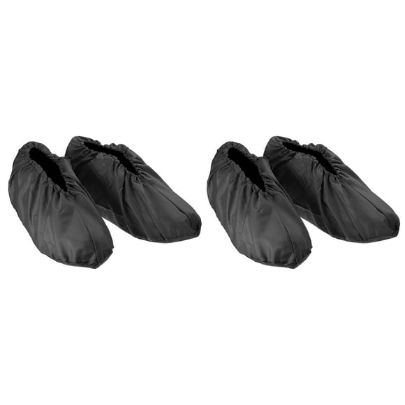 Unique Bargains Reusable Shoe Covers, Washable Thickened Boot Shoe Covers Non-Slip Shoe Protectors Covers, Black 2 Pair