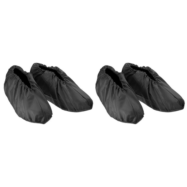 Uxcell Fundas de Zapatos Reutilizables Lavables y Engrosadas, Protectores de Zapatos Antideslizantes, Negras, 2 Pares