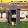 thumbnail image 4 of Bifanuo Large Outdoor Storage Shed with Door & Shelf - Weatherproof Gray Garden Tool Cabinet with Hooks for Backyard, Patio, Lawn, 4 of 11