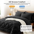 thumbnail image 4 of WISHEAD Queen Bed in a Bag Comforter Set with 7 Pieces - Black All Season Bedding Sets with Comforter, Pillow Shams, Flat Sheet, Fitted Sheet and Pillowcases, 4 of 8