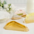 thumbnail image 6 of Efavormart 50 Pack | Gold/Clear Plastic Cake Slice Favor Containers, Triangle Party Boxes Treat Display Holder - 6"x4.5"x2.5", 6 of 11