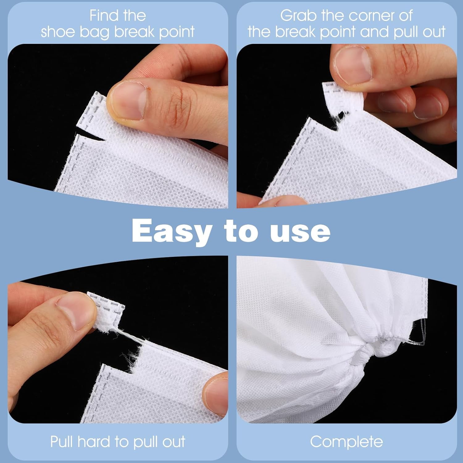 100 Pcs 15.7" x 23.6" Thickened Large Dust Bags for Shoes, Handbags, and Travel Storage, Non-Woven Fabric Shoe Bags, Portable Storage Organizer for Closet, Boots, and Accessories