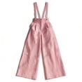 thumbnail image 6 of Women's Solid Color Button Front Suspender Jumpsuit Casual One Piece Overalls Pink S, 6 of 6