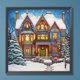 thumbnail image 3 of Pintura de diamante 5D DIY, taladro redondo completo, Kit de cabaña de nieve, decoración del hogar, 30x30cm, 3 of 9