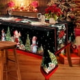 thumbnail image 6 of Christmas Tablecloth 60×84 Inch, Christmas Table Decorations Table Cloth for Rectangle, Xmas Santa Tablecloths Polyester Vintage, Poinsettia Xman Snowman Cover for Picnic Party Dinner, 6 of 6