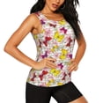thumbnail image 2 of Wukai Butterflies and Vintage Print &nbsp;Women's Workout Tank Top Mesh Yoga Shirts Athletic Running Tank Tops Athletic Gym Shirts - XX-Large, 2 of 8