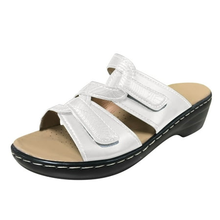 

nsendm Pumpkin Slippers for Women Breathable Beach Home Slippers Women s Slippers Fit Flip Flops for Women Slippers White 7.5