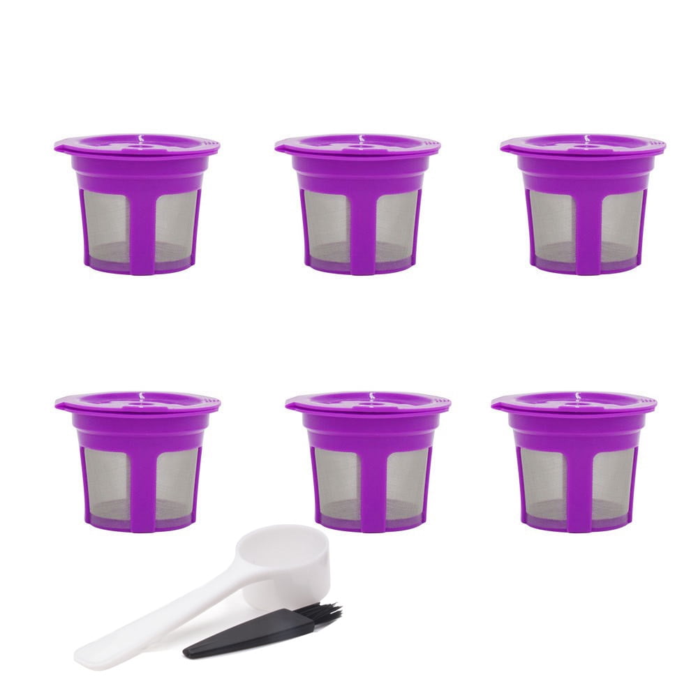 6-Pack Reusable K-Cup Coffee Filters For Keurig K475 & K500 Models - Purple, Refillable Pods