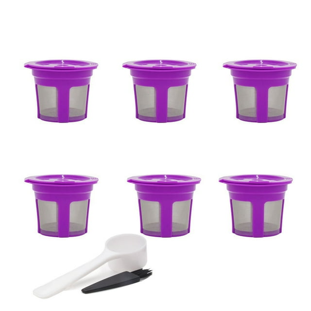 Filtro de café reutilizable recargable, compatible con cafeteras Keurig 2.0 K200, K300, K400, K500, K600 Series (6 paquetes)