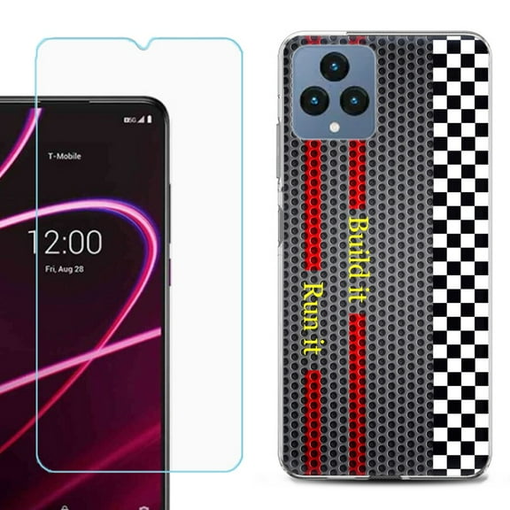 OneToughShield ® for T-Mobile Revvl 6x 5G Shockproof Phone Case, with Tempered Glass Screen Protector - Racing