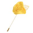 thumbnail image 1 of Uxcell 1-Pack Insignias de Flor para Hombres, Pin de Rosa Hoja Dorada para Novios en Bodas/Bailes/Fiestas [Amarillo], 1 of 7