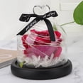 thumbnail image 2 of Lámpara LED romántica con forma de rosa y cubierta de vidrio simulado, luz de noche en forma de corazón para el día de San Valentín, regalo perfecto en color rojo rosado, 2 of 8