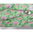 thumbnail image 2 of Soimoi Green Cotton Duck Fabric Leaves & Peony Floral Decor Fabric Printed Yard 42 Inch Wide, 2 of 3