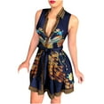 thumbnail image 2 of SMihono Robe Bohème d'Été pour Femmes Grande Taille Mode Femmes Col à Revers Décontractée Aguichant Imprimée Sans Manches Ample Robe Chemise, 2 of 6
