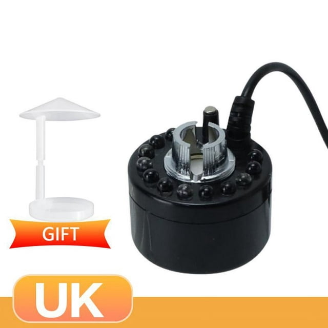 Halloween Party Mist Maker Ultrasonic Water Pond Fountain Fogger With 12 LED Light Flashes For Fish Tank Vase Birdbath Decor