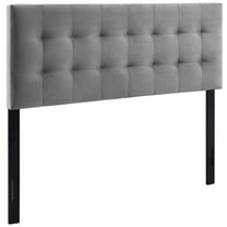 Modway Lily King Biscuit Tufted Performance Velvet Headboard in Gray