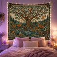 thumbnail image 2 of Tree of Life in Woodland Scene, Peaceful Rustic for Nature Lovers, Wildlife Wall Art, Housewarming Gift, Tapestry Wall Hanging for Bedroom and Living Room, 2 of 7